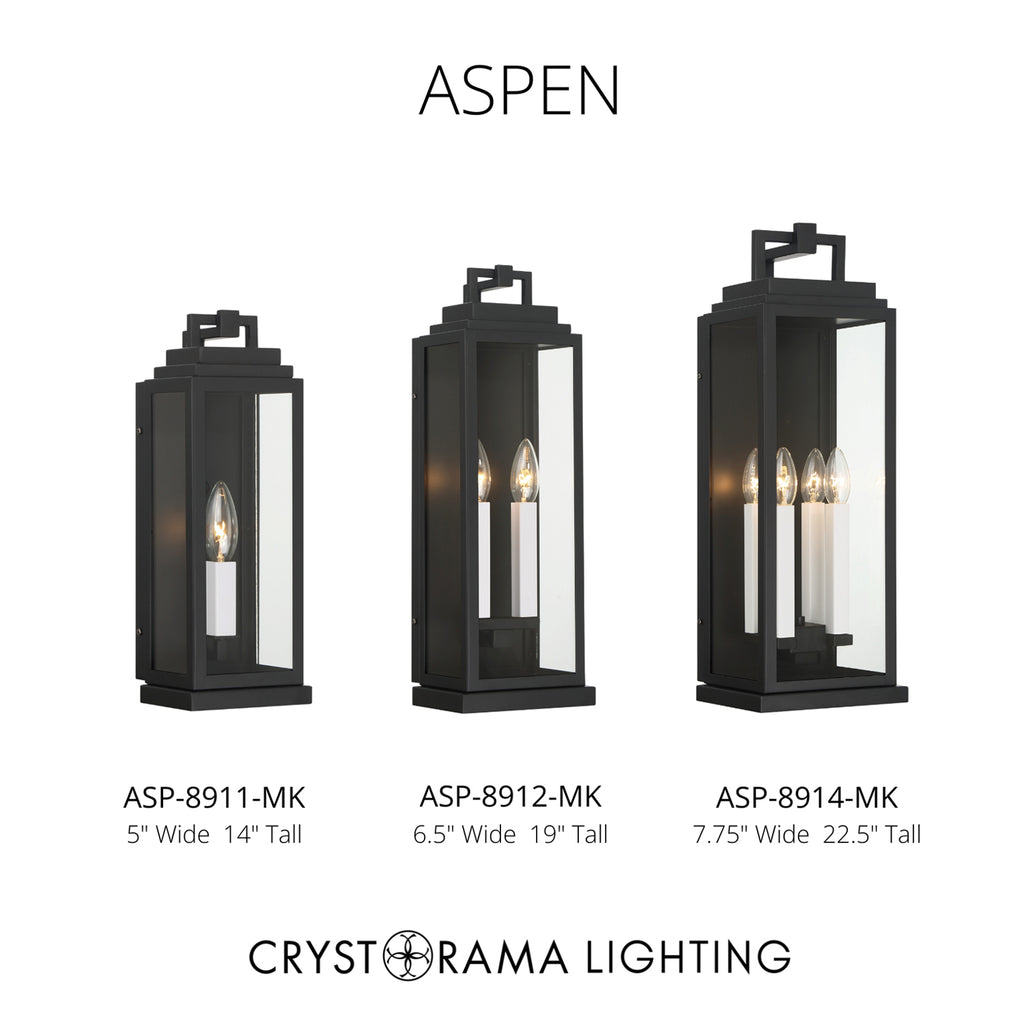 Crystorama Aspen 6.5'' Outdoor Sconce - Collection Image