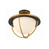 Crystorama Atlas 13.5'' Outdoor Semi Flush Mount in Matte Black + Textured Gold - Additional View