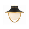 Crystorama Atlas 13.5'' Outdoor Semi Flush Mount in Matte Black + Textured Gold - Additional View