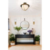 Crystorama Atlas 13.5'' Outdoor Semi Flush Mount in Matte Black + Textured Gold - Lifestyle View