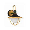 Crystorama Atlas 9.75'' Outdoor Sconce in Matte Black + Textured Gold - Additional View
