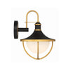 Crystorama Atlas 9.75'' Outdoor Sconce in Matte Black + Textured Gold - Additional View