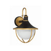 Crystorama Atlas 13.5'' Outdoor Sconce in Matte Black + Textured Gold - Additional View