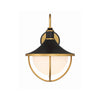 Crystorama Atlas 13.5'' Outdoor Sconce in Matte Black + Textured Gold - Additional View