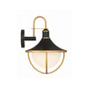 Crystorama Atlas 13.5'' Outdoor Sconce in Matte Black + Textured Gold - Additional View