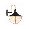 Crystorama Atlas 16.5'' Outdoor Sconce in Matte Black + Textured Gold - Additional View