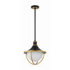 Crystorama Atlas 16.5'' Outdoor Pendant in Matte Black + Textured Gold - Additional View