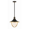 Crystorama Atlas 16.5'' Outdoor Pendant in Matte Black + Textured Gold - Additional View
