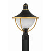 Crystorama Atlas 13.5'' Outdoor Post in Matte Black + Textured Gold - Additional View