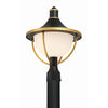 Crystorama Atlas 13.5'' Outdoor Post in Matte Black + Textured Gold - Additional View