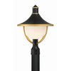 Crystorama Atlas 13.5'' Outdoor Post in Matte Black + Textured Gold - Additional View
