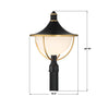 ATL-719-MK-TG Atlas 16.5'' Outdoor Post | Dimensions Image