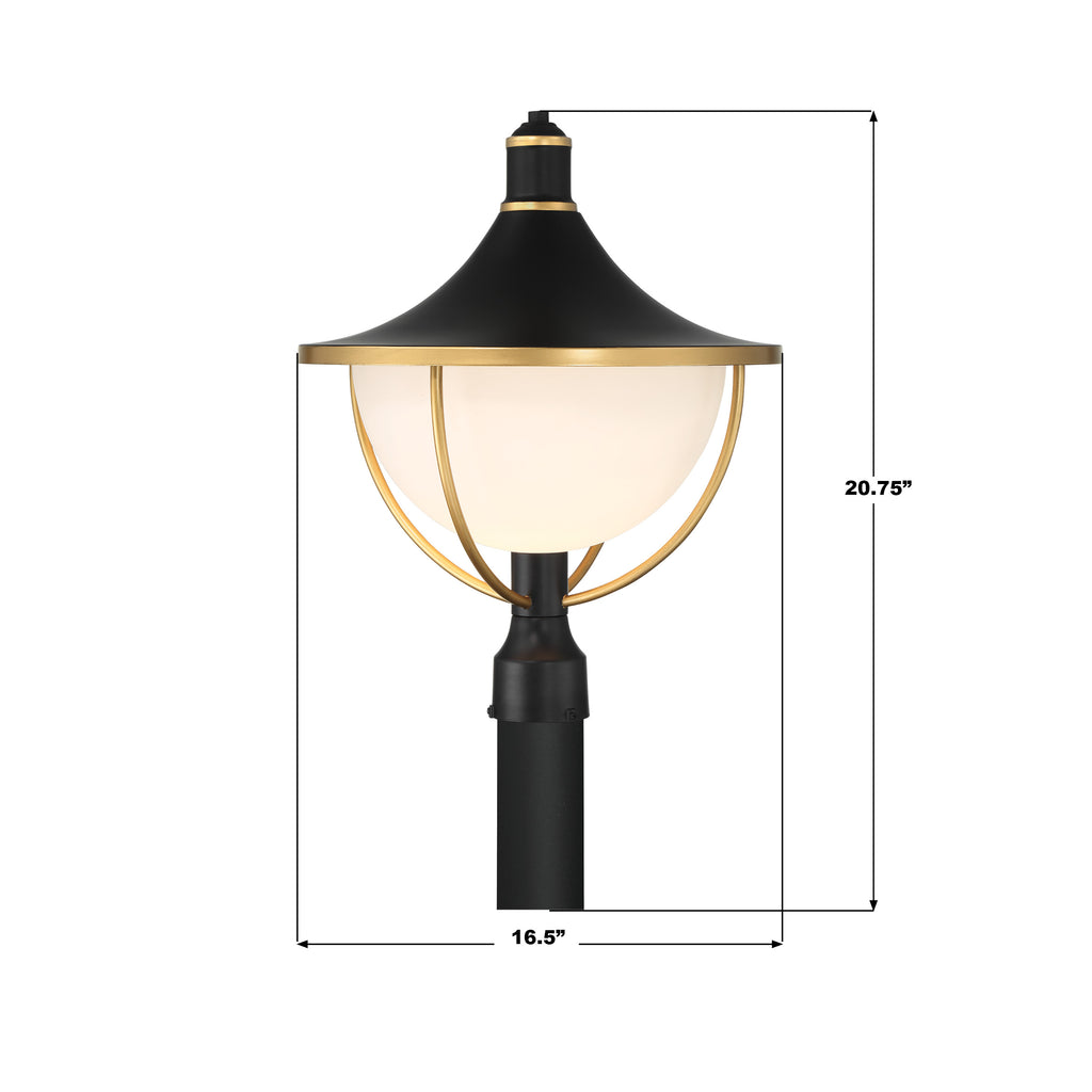 ATL-719-MK-TG Atlas 16.5'' Outdoor Post | Dimensions Image