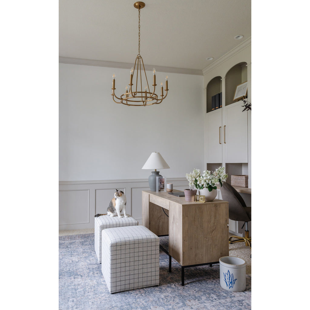 Crystorama Bailey 28'' Chandelier in Aged Brass - Lifestyle View