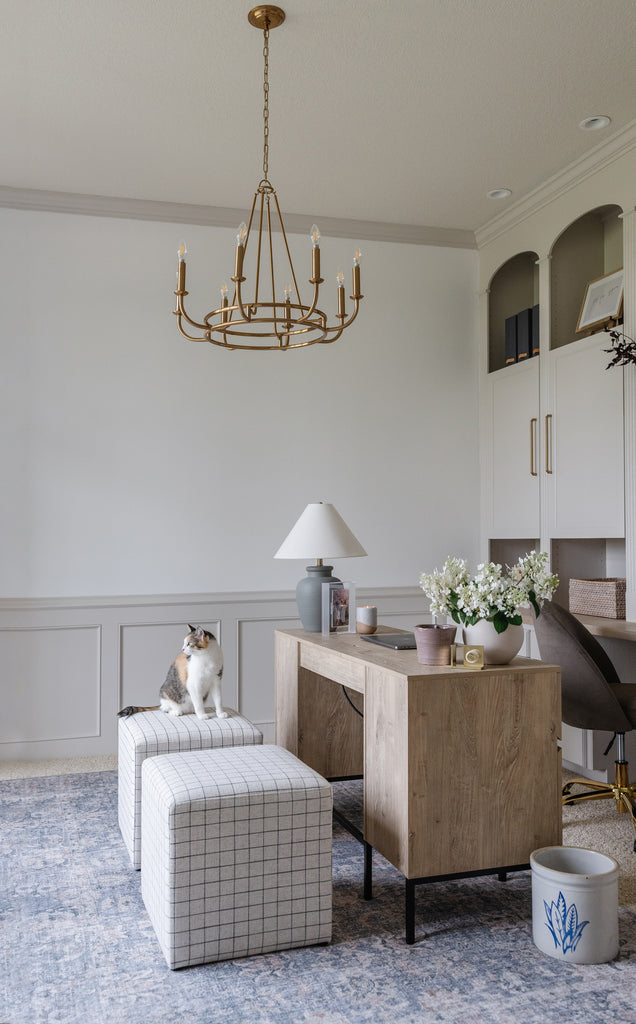 BAI-A2108-AG Bailey 28'' Chandelier | Lifestyle Image