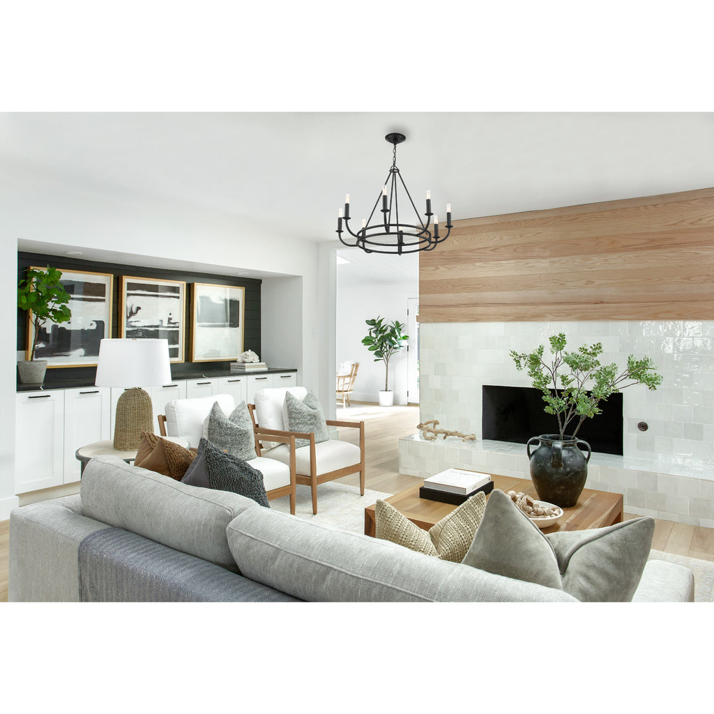Crystorama Bailey 28'' Chandelier in Matte Black - Lifestyle View