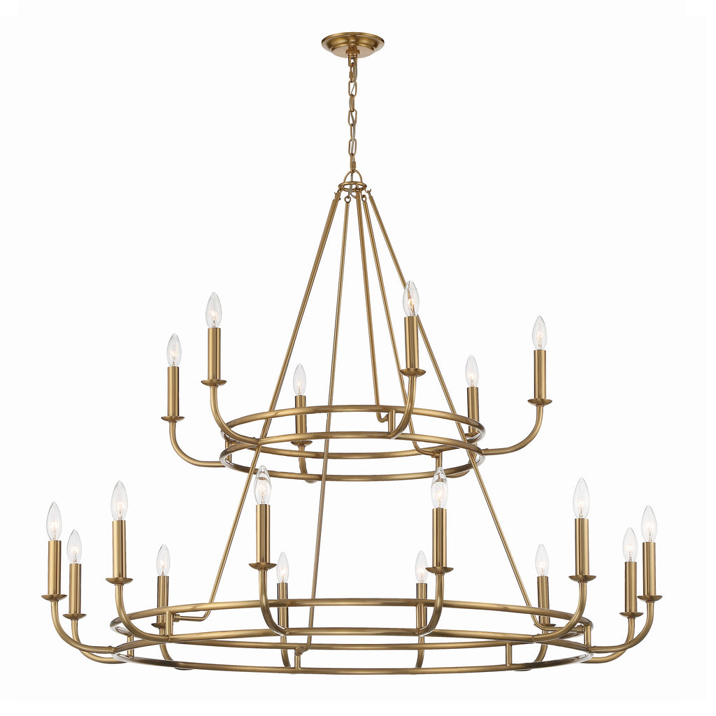 Crystorama Bailey 48'' Chandelier in Aged Brass - Front View