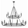 Crystorama Bailey 48'' Chandelier in Matte Black - Front View