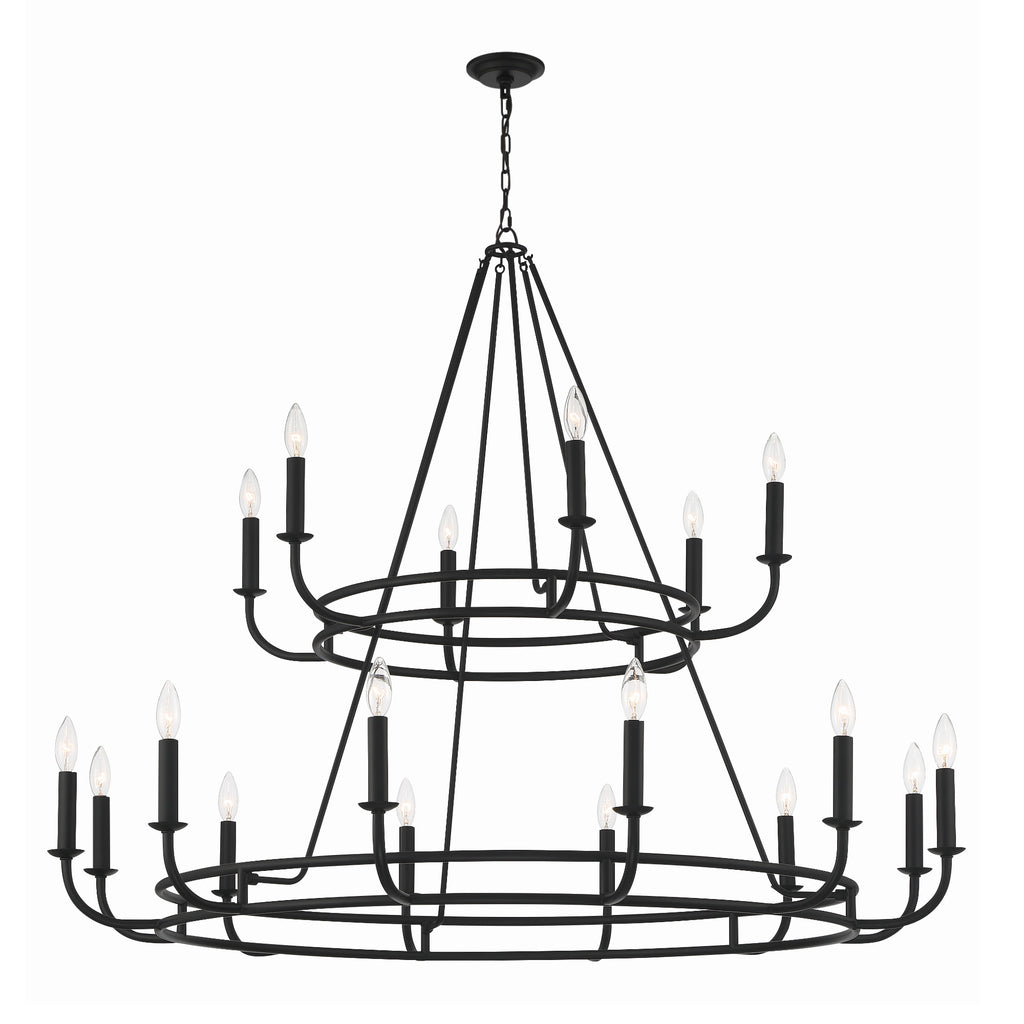 Crystorama Bailey 48'' Chandelier in Matte Black - Front View