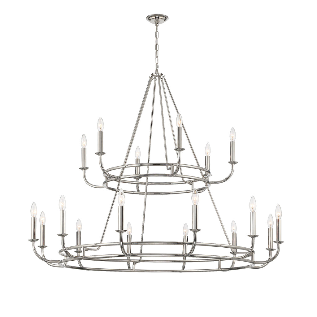 Crystorama Bailey 48'' Chandelier in Polished Nickel - Front View