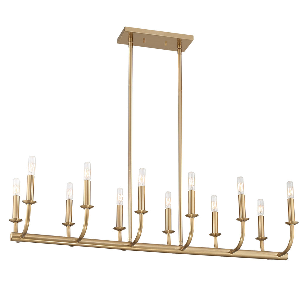 Crystorama Bailey 42'' Linear Chandelier in Aged Brass - Additional View