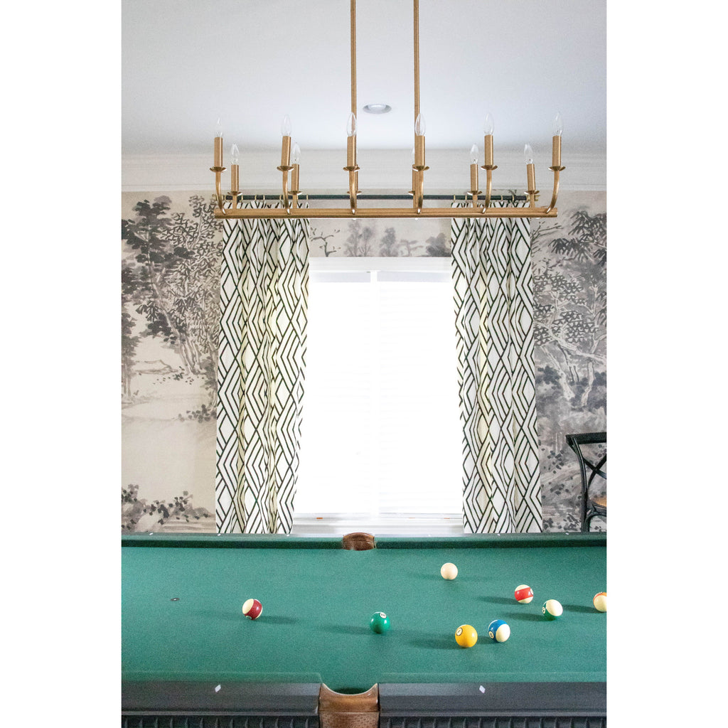 Crystorama Bailey 42'' Linear Chandelier in Aged Brass - Lifestyle View
