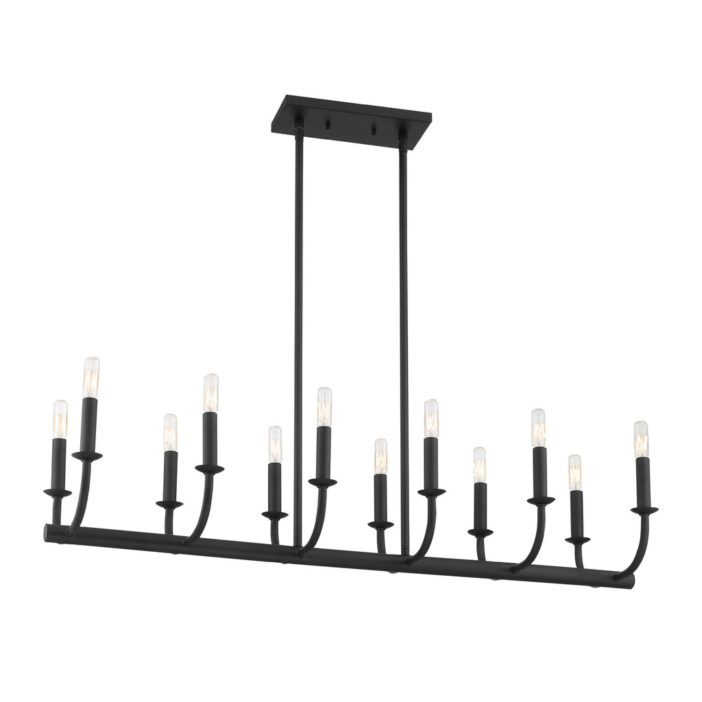 Crystorama Bailey 42'' Linear Chandelier in Matte Black - Additional View