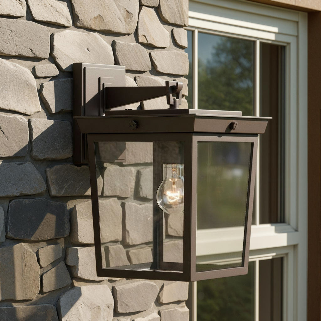 Crystorama Belmont 9.5'' Outdoor Sconce in Twilight Bronze - Lifestyle View