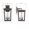 BEL-A8063-TZ Belmont 12'' Outdoor Sconce | Dimensions Image