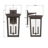 BEL-A8064-TZ Belmont 14'' Outdoor Sconce | Dimensions Image