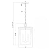 Crystorama Belmont 12'' Outdoor Pendant - Product Dimensions
