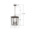 BEL-A8065-TZ Belmont 12'' Outdoor Pendant | Dimensions Image
