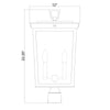 Crystorama Belmont 12'' Outdoor Post - Product Dimensions
