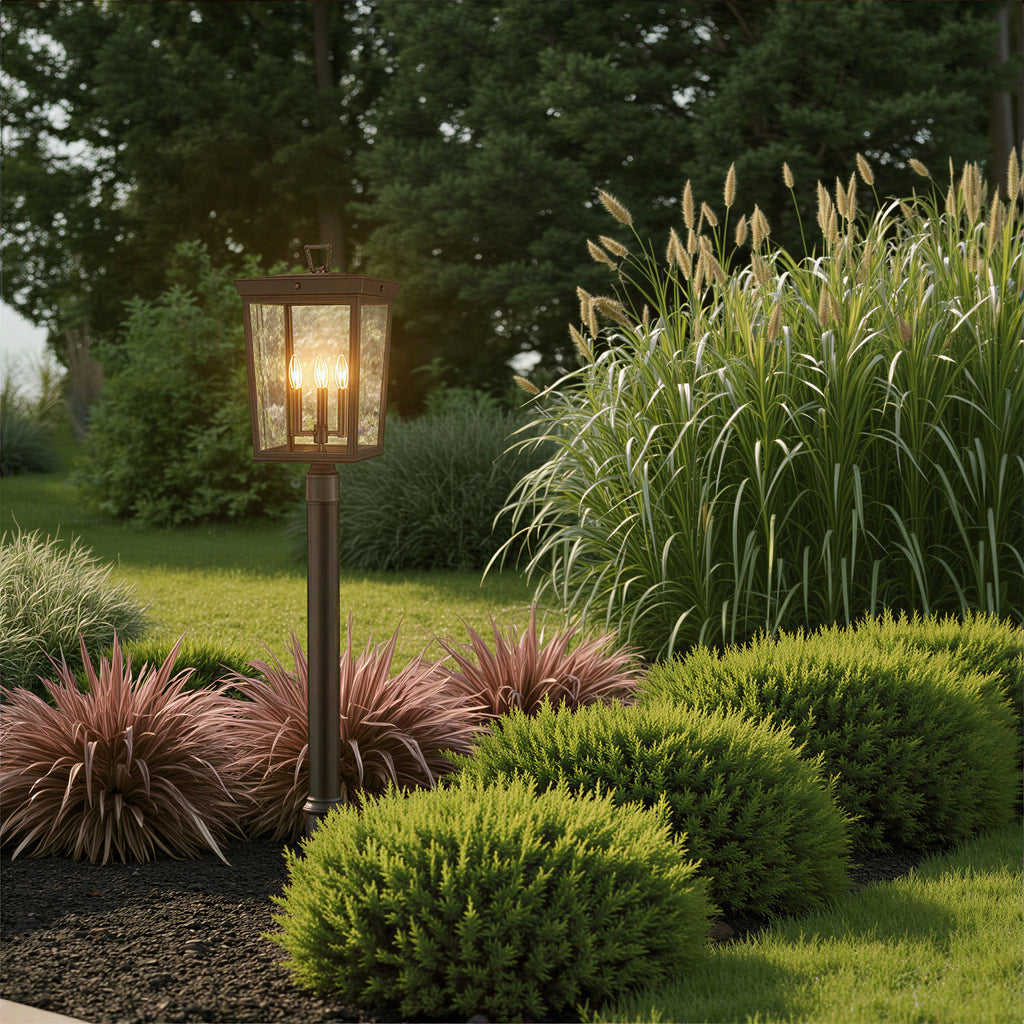 Crystorama Belmont 12'' Outdoor Post in Twilight Bronze - Lifestyle View