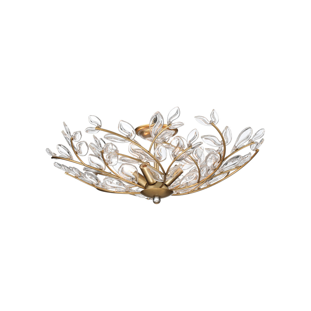 Crystorama Bridget 21.75" Semi Flush Mount in Soft Gold - Front View