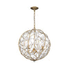 Crystorama Bridget 16.5" Chandelier in Soft Gold - Front View