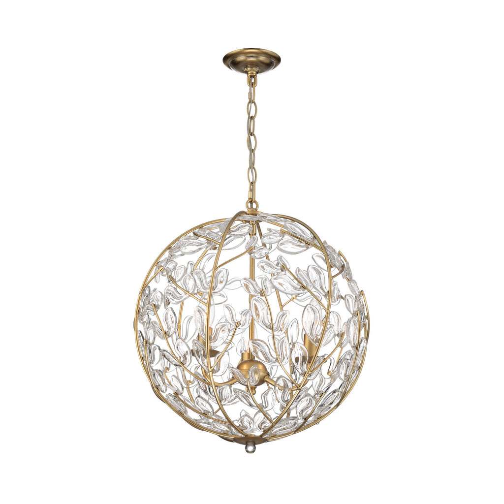 Crystorama Bridget 16.5" Chandelier in Soft Gold - Front View