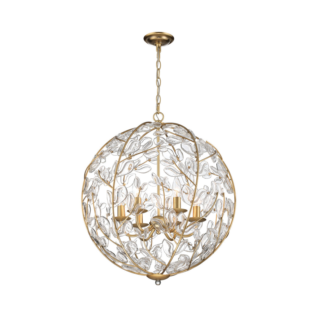 Crystorama Bridget 21" Chandelier in Soft Gold - Front View