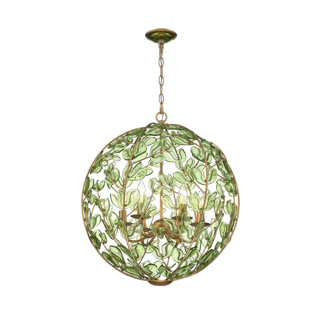 Crystorama Bridget 21" Chandelier in Soft Gold - Front View