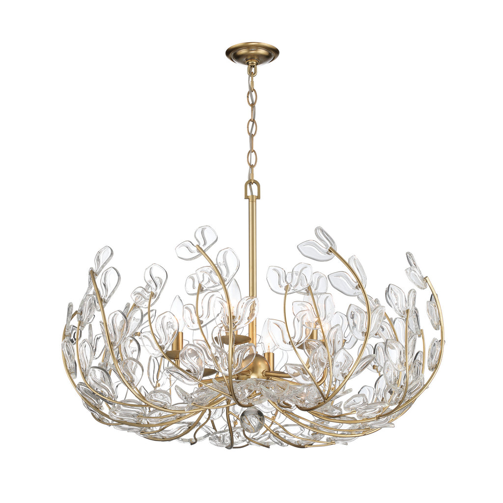Crystorama Bridget 28.5" Chandelier in Soft Gold - Front View