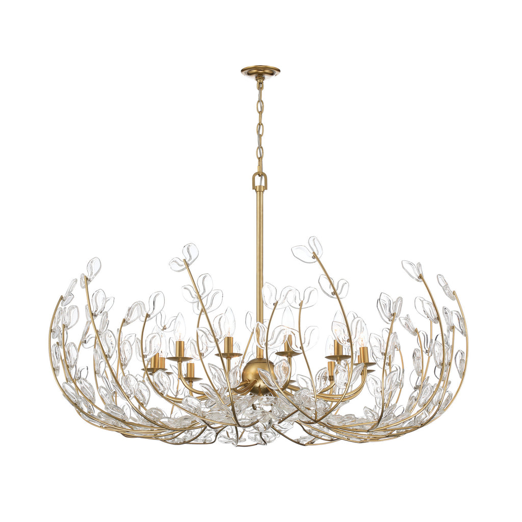 Crystorama Bridget 42" Chandelier in Soft Gold - Front View