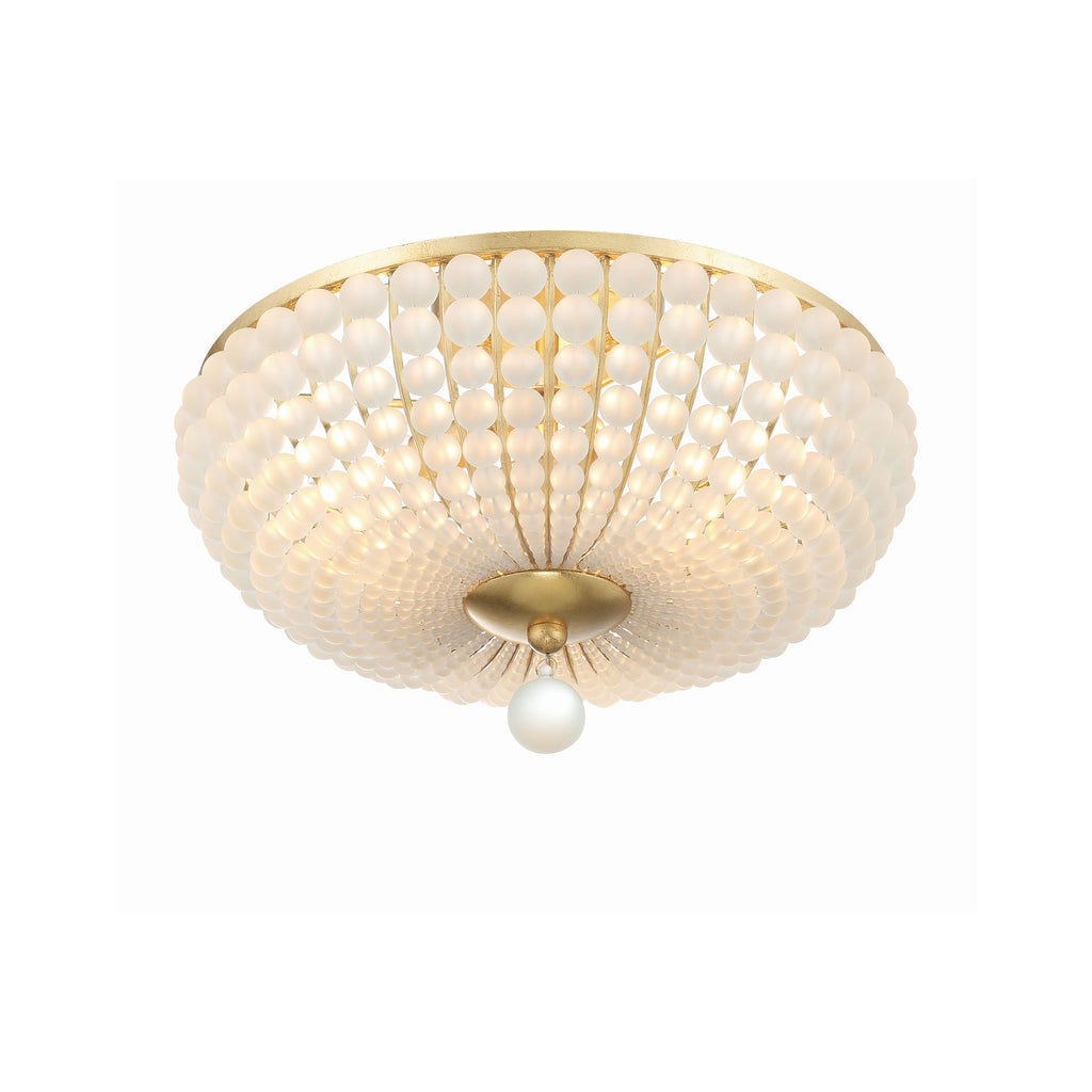 Crystorama Bella 15.75'' Semi Flush Mount in Antique Gold - Front View