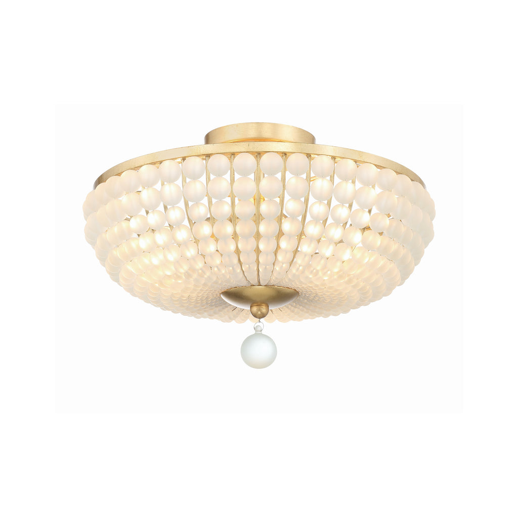 Crystorama Bella 15.75'' Semi Flush Mount in Antique Gold - Additional View