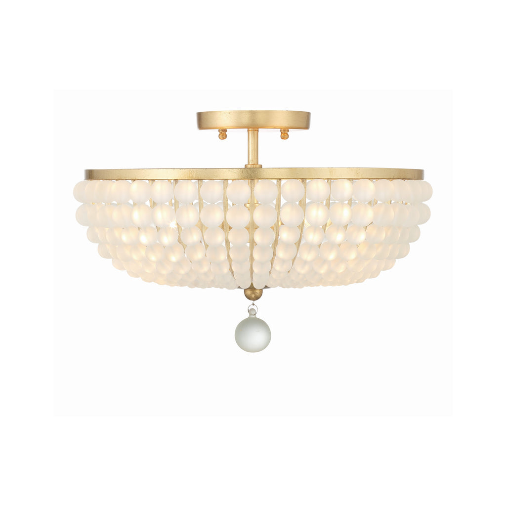 Crystorama Bella 15.75'' Semi Flush Mount in Antique Gold - Additional View
