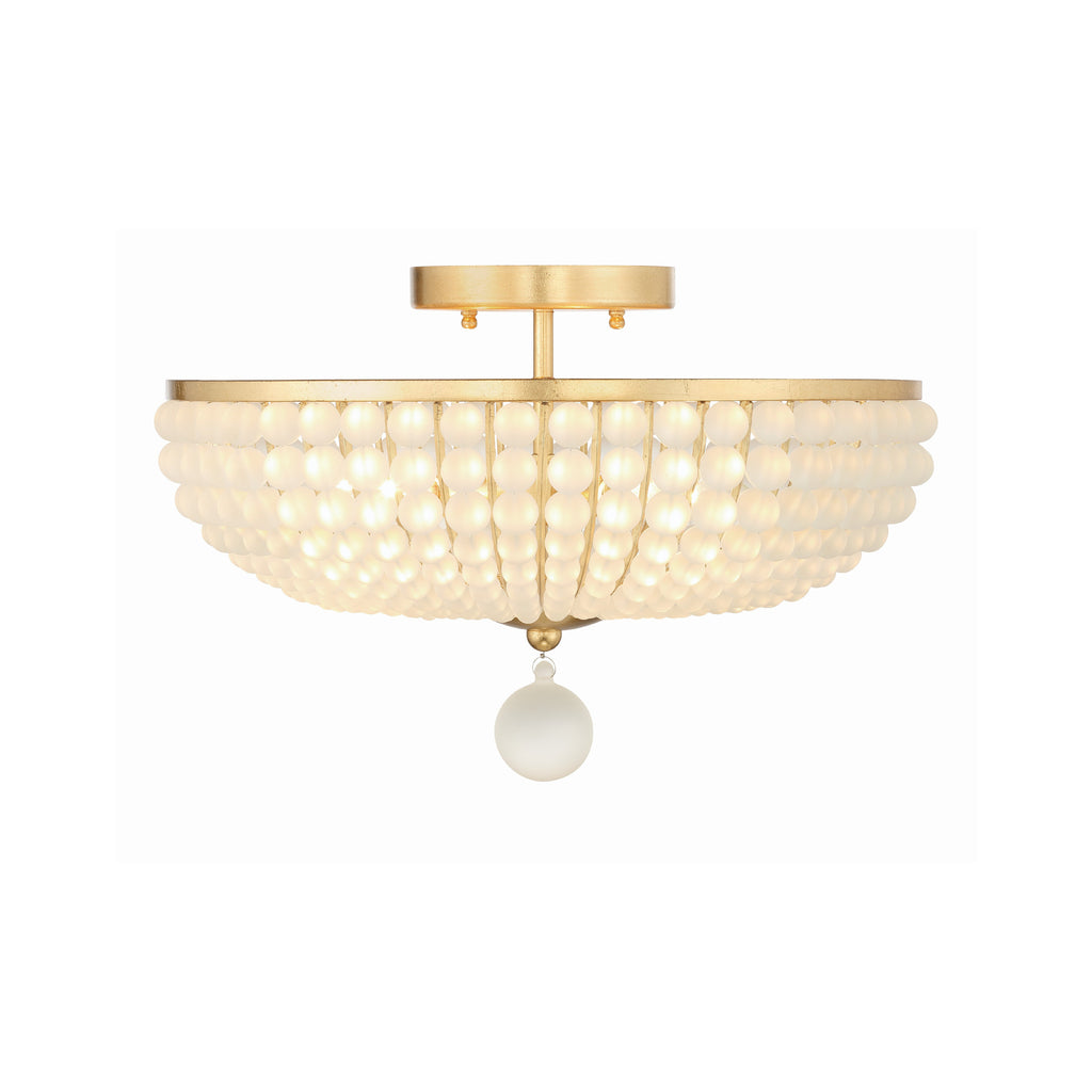 Crystorama Bella 18'' Semi Flush Mount in Antique Gold - Additional View