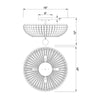 Crystorama Bella 18'' Semi Flush Mount - Product Dimensions