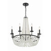 Crystorama Bella 26'' Chandelier in Matte Black - Front View