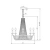 Crystorama Bella 26'' Chandelier - Product Dimensions