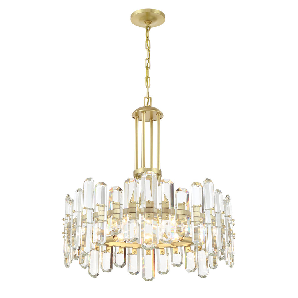 Crystorama Bolton 24.75'' Chandelier in Aged Brass - Front View