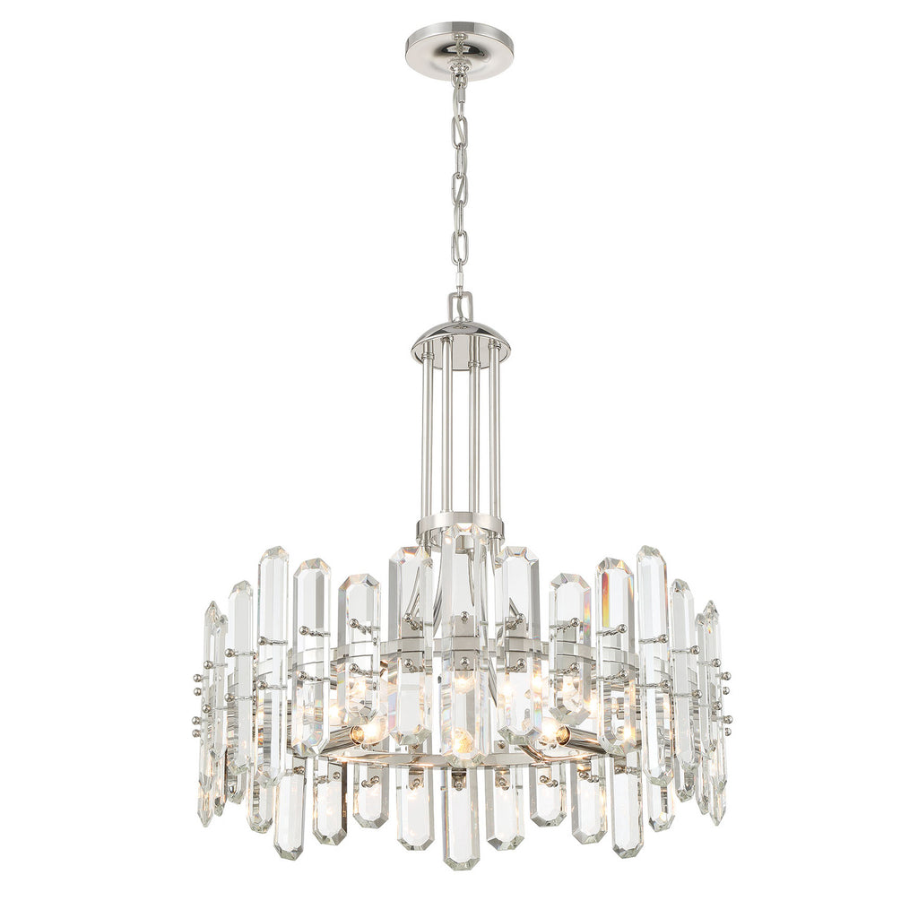 Crystorama Bolton 24.75'' Chandelier in Polished Nickel - Front View
